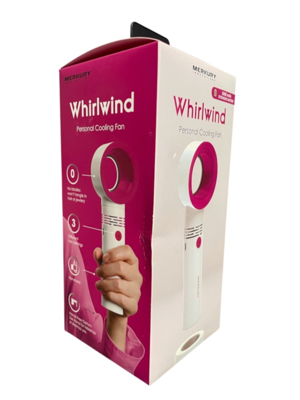 Merkury Whirlwind Personal Cooling Fan - USB Rechargeable 3 Settings New in Box